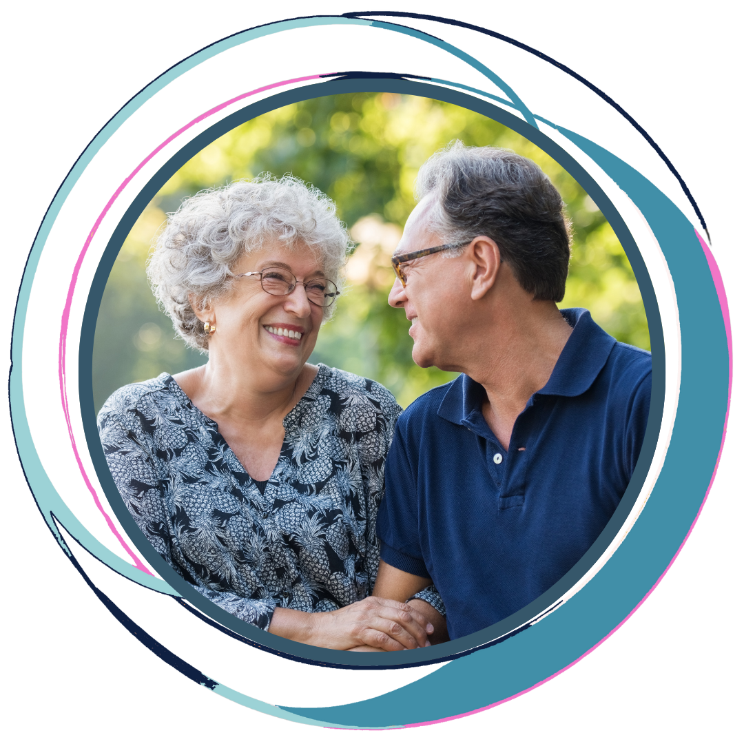 Older happy couple Relationship expert guiding authentic change